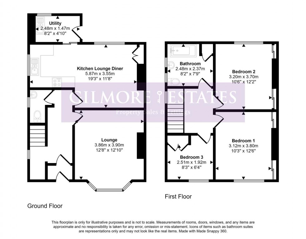 Floorplan for Beech Grove South, Prudhoe, Northumberland