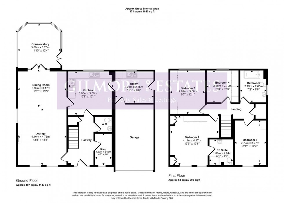 Floorplan for Constable Close, Ryton