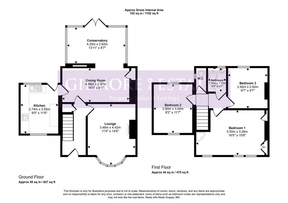 Floorplan for Tynedale Gardens, Stocksfield