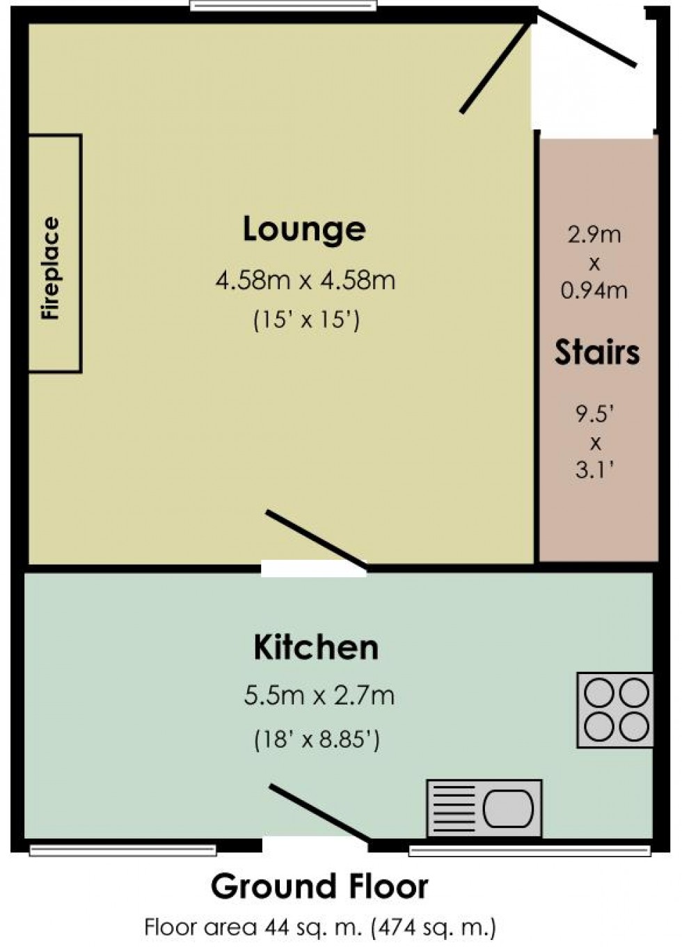 Floorplan for Oak Street, West Mickley, Stocksfield