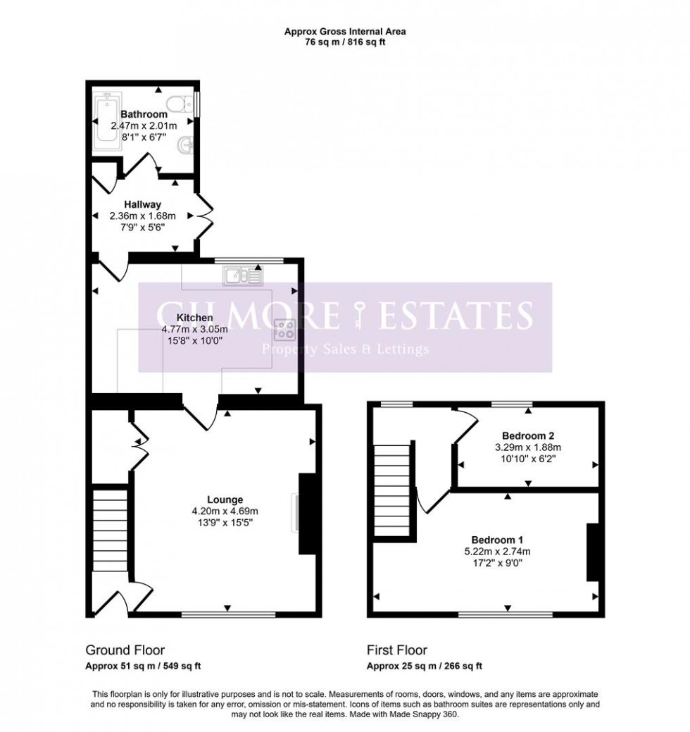 Floorplan for Leaburn Terrace, Prudhoe