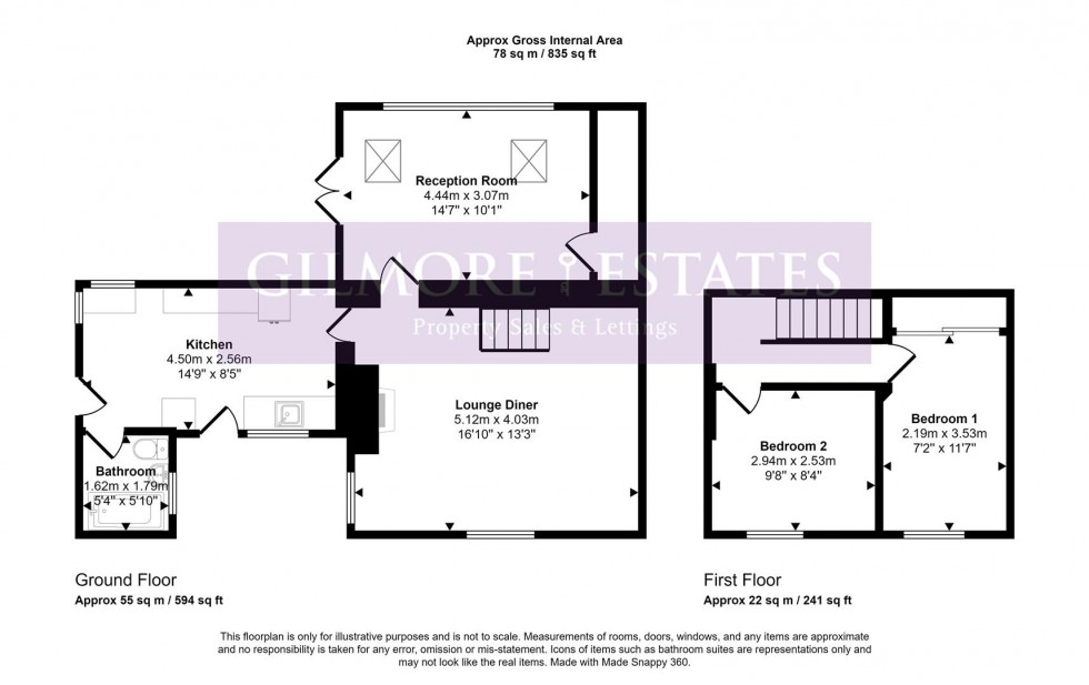 Floorplan for Rockwood Hill Road, Greenside, Ryton