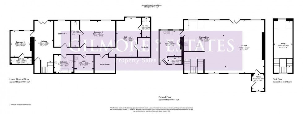 Floorplan for Hardwick House, Mount Pleasant, Stocksfield