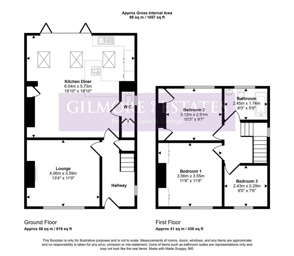 Floorplan for South Road, Prudhoe