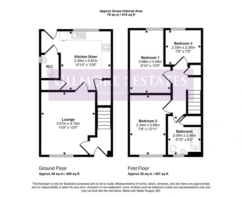 Floorplan for Piper Road, Ovingham, Prudhoe